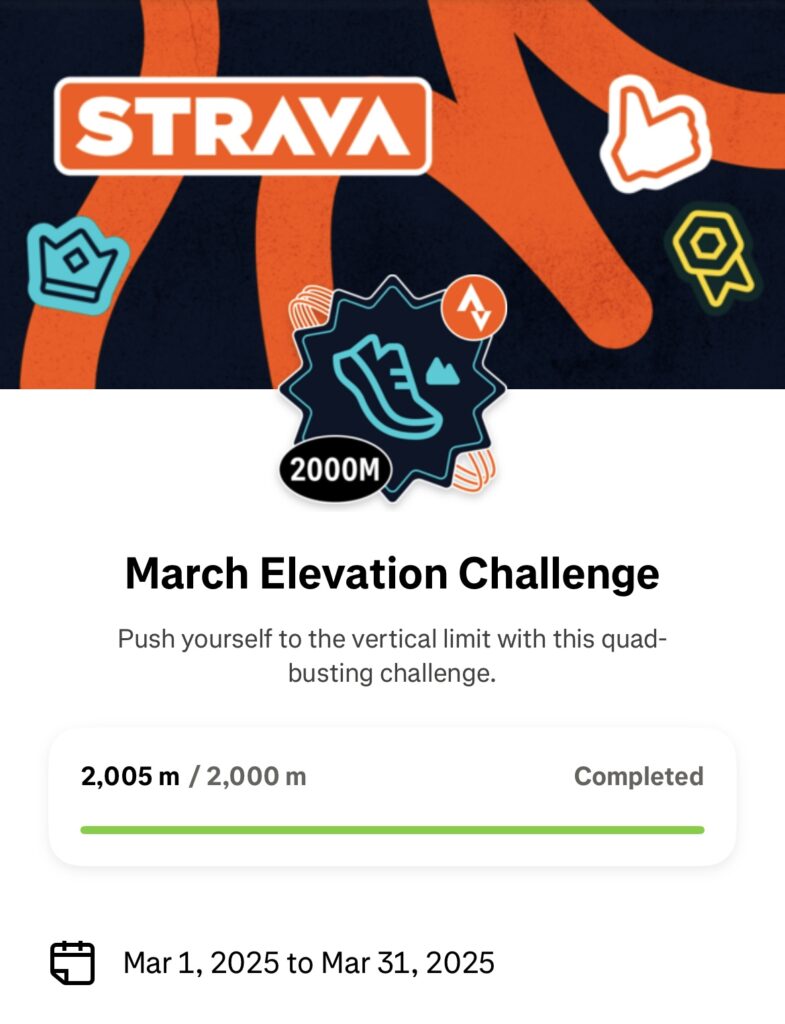 March Elevation Challenge Completed