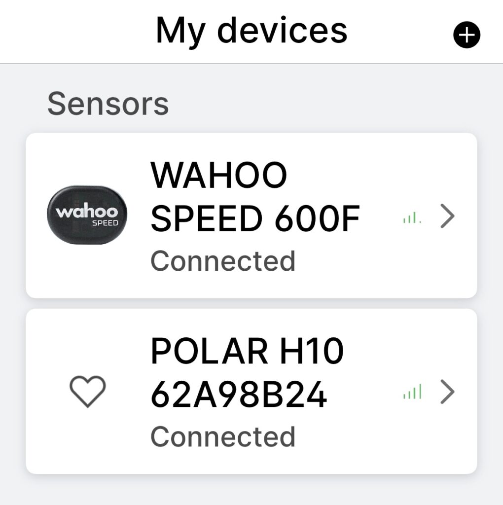 Wahoo Sensor and Polar H10 Sensor