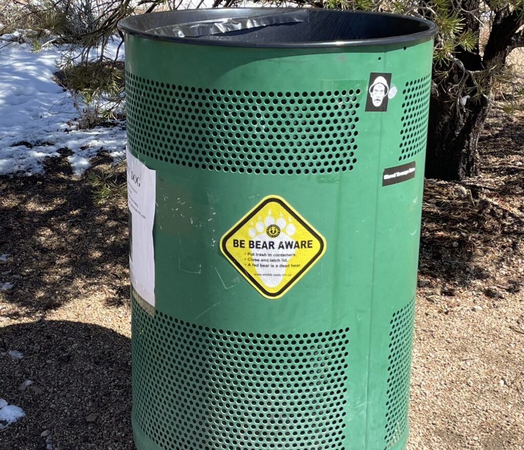 Be Bear Aware Reminder at the Michael Emery Parking Lot