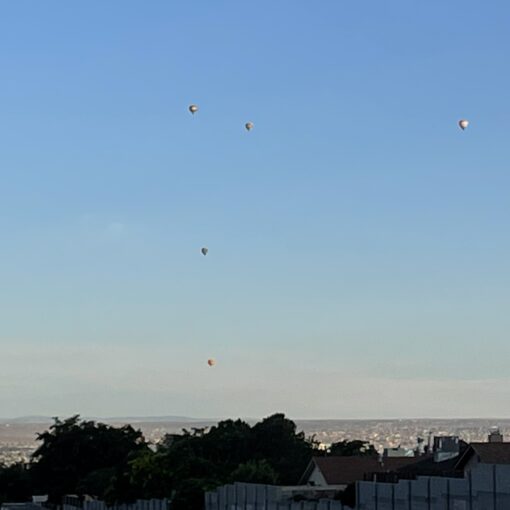 Hot Air Balloons Over the Mesa
