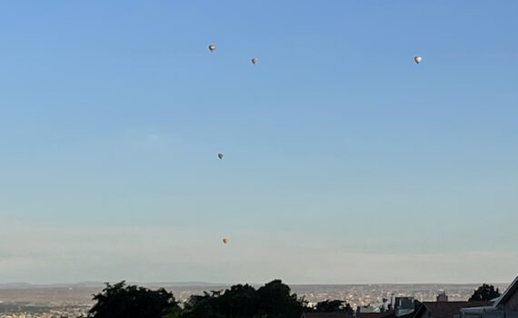 Hot Air Balloons Over the Mesa