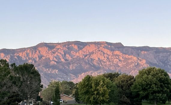 The Watermelon Hued Sandia Mountains at Sunset
