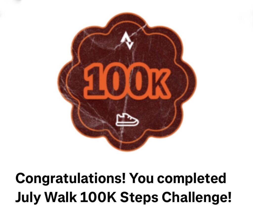 July 2026 100K Steps Challenge